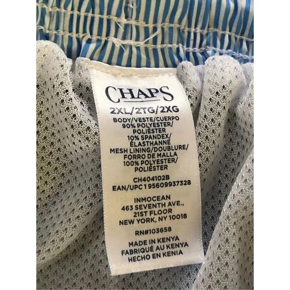 NWT Chaps Men's Men's Swim Trunks with UPF50+ SZ 2XL